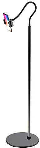 Generic Tablet-Halter Höhenverstellbar, 360 ° Rotations-Clip-Tablet-Ständer für Telefone, Phablets, E-Reader und Spielgeräte, Halter Flexibler Schwanenhals-Armständer Solide Metallbasis