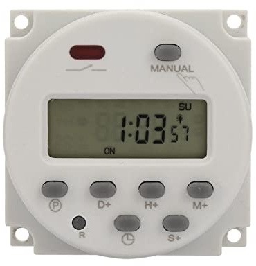 Timer, Interruttore Timer con Display Digitale 1S~168h 5VA Interruttore Timer Tipo Piccolo 7 Giorni Programmabile per Controllo Elettronico(12V CC), Timer (220 V CA)