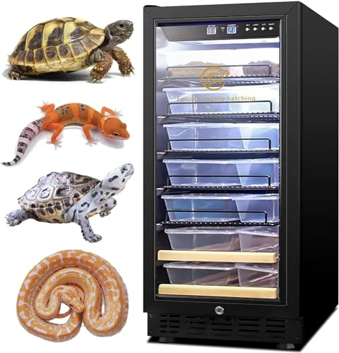 Zvaiuk 95L Large Reptile Automatic Incubator Cooling and Heating 41℉ to 100℉ 110V Reptile Egg Mute Hatchery Work for Reptiles