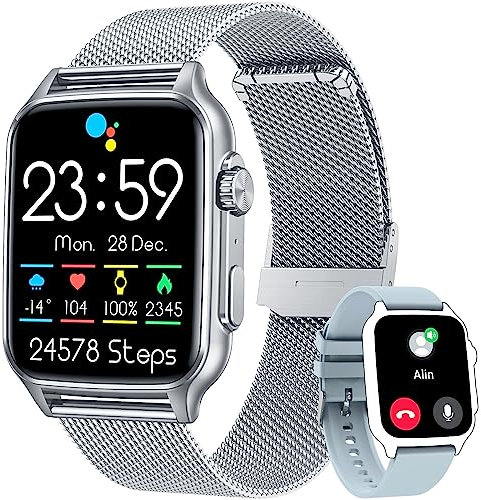 Smart Watch Men Fitness Tracker: 2.0 Touch Screen Mens Smartwatches Activity Trackers with Bluetooth Call Waterproof Blood Pressure Heart Rate Oxygen Sleep Monitor Sports Watches for Android iOS