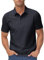 TACVASEN Polo Shirts Golf Tops for Men Breathable Short Sleeve Casual Polo T-Shirt Moisture Wicking Work Shirt,Black,S