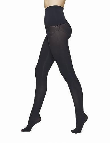 HUE Women's Tights with Yoga Waistband, Black, 4