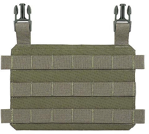 GYDEHUTJ Molle Placard Hoop and Loop Front Flap Hanging Panel for Tactical Chest Rig Huntting Vest Plate Carriers, Ranger Green, One size