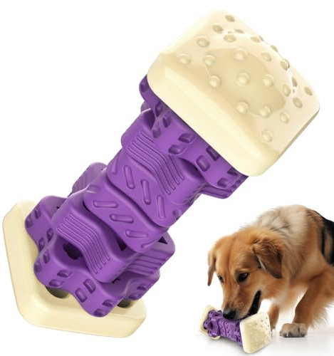 RUXAN Hundespielzeug Unzerstörbar für Große Hunde, 3 in 1 Tough Puzzle Hundespielzeug Intelligenz mit Rindergeschmack Hunde Kauspielzeug, Reinigt Zähne und Zahnfleisch