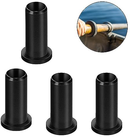 Fiacvrs 4 x Ruderschlossbuchsen, Ruderschloss-Steckschlüsseleinsatz, Nylon-Ruderhülse für Ruderschutz, Boot, Hardware, Boot, Werkzeughalter (Schwarz, 4 Stück)