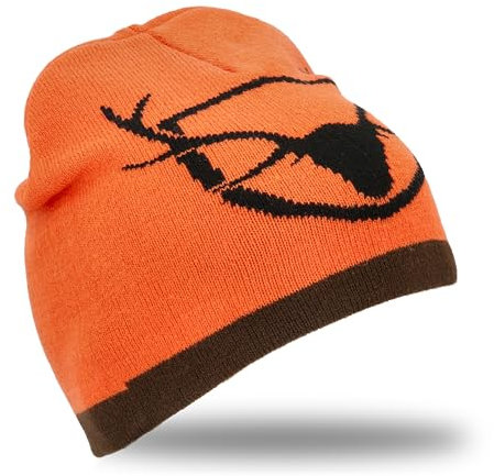 Royal Hunter® - Wintermütze für Jäger I hochwertige Jagdmütze I Jäger Mütze Cap in Signalfarbe Orange für die Drück und Treibjagd I Signalmütze mit aufgenähtem