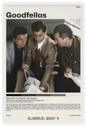 GoodFellas Poster, klassisch, nostalgische Filme, Leinwand, Poster, Schlafzimmer, Dekoration, Sport, Landschaft, Büro, Raumdekoration, Geschenk, ungerahmt, 20 x 30 cm