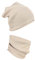 Alkato Unisex Beanie Mütze und Schal Set Uni, Farbe: Rippstoff Beige, Größe: Einheitsgröße