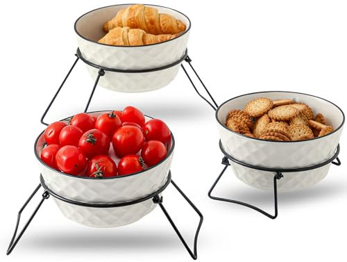 XINLTC Vassoio da Portata a 3 Livelli per Feste, Alzatina Cucina perfetta come Portafrutta o Vassoio da Portata, Piatto per Macaron Dolci Caramelle Spuntino Espositore per Buffet Matrimonio Casa