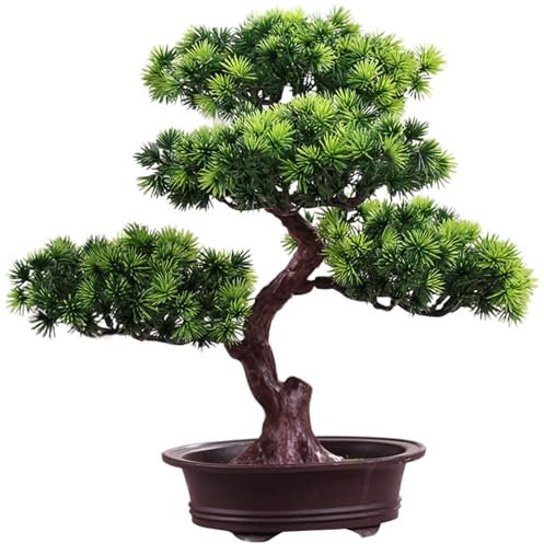 Artificial Bonsai Tree 12'' Fake Bonsai Tree, Desk Bonsai Plant Fake Tree Potted Plants Artificial Decor Artificial Bonsai for Bookshelf Zen Garden Farmhouse Decor Type 1