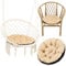 Amazinggirl Hängesessel Kissen Sitzkissen für Hängeschaukel 60 cm - Polster für Hängehöhle Lesesessel Hängestuhl und Papasansessel runde Auflage für Outdoor und Indoor Beige Farbton B