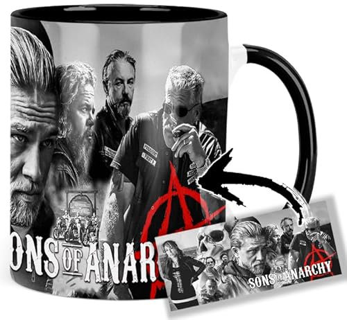 Sons Of Anarchy Jax Teller Charlie Hunnam Tasse Innen & Henkel Schwarz Keramikbecher Mug