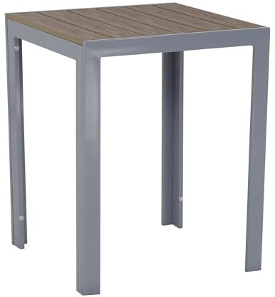 Gardissimo Aluminium Gartentisch Alma 60x60 Silber mit Nonwood Tischplatte, absolut wetterfest