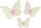 3D Adhesive Butterflies Stickers x 12 Pink Iridescent