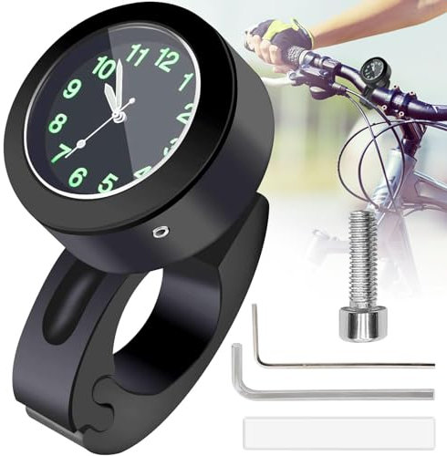 Funmo Motorraduhr,Digitaluhr Lenkeruhr,Motorraduhren für Lenker,Schwarz Wasserdicht Leuchtend Motorraduhren für Lenker, Lenkerhalterung Uhr für Motorräder, Elektrofahrzeuge