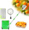 LEWBDF Obstpflücker Diameter 16 cm, 2.2m Apfelpflücker, Obstsammler, Obstpflücker für Kirschen, Kirschenpflücker mit Baumwollbeutel, Pflaumenpflücker, Spleiß-Verlängerung Obstpflücker Stange