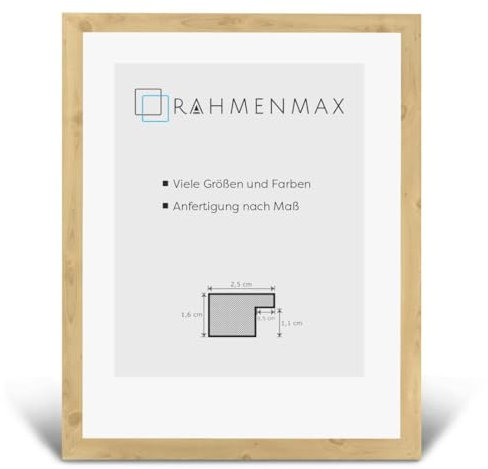 RahmenMax Skane Puzzlerahmen 36x49 cm Bilderrahmen Fichte Dekor Hintergrund Weiss Antireflex Kunstglas
