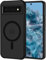 XTCASE für Google Pixel 6 Pro Hülle Magnetisch kompatibel mit Magsafe, Matt Transluzente Handyhülle für Google Pixel 6 Pro Kratzfeste PC Rückseite + TPU Bumper - Schwarz