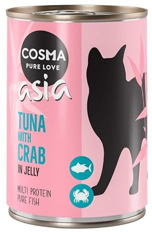 Cosma Asia in Jelly 6 x 400 g | Katzenfutter nass | Thunfisch & Krebsfleisch