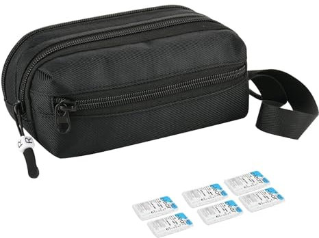 Beautyflier Disposable Daily Contact Lens Case Organizer, Travel Compact Multi-Pockets Storage Bag with Zipper Labeled R & L, Storage up to 60 Lenses