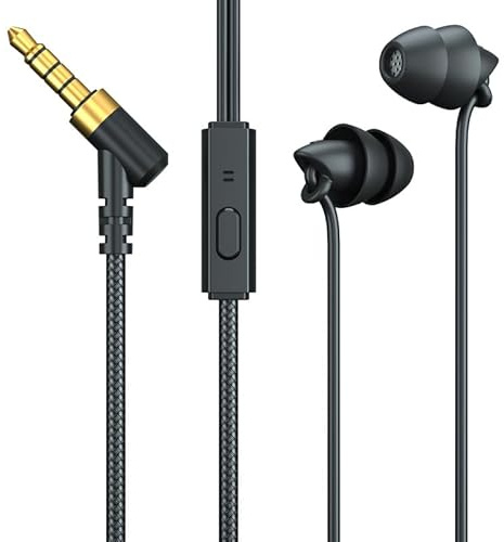 IIF Sleep Earphone Anti-Noise in-Ear Ultra-Soft Headphones Earbuds Headset Phones for Sleeping Travel Relaxation (Black)