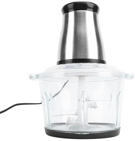 Picadora de Carne Eléctrica, 200W 2L Acero Inoxidable Procesador de Alimentos Multifuncional Licuadora de Carne Picadora Eléctrica para Verduras Frutas Nueces Cebolla Patata