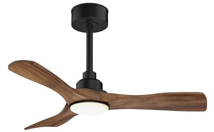 Sulion - Ventilador de Techo de Aspas DELIA S - Color Madera Oscura -DC 21W ABS IP44