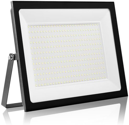 wowspeed 300W 30000LM Superhell LED-Strahler Außen, 6500K Kaltweiß, IP66 Wasserfest, 180° Verstellbarer Ständer für Hinterhof, Flur