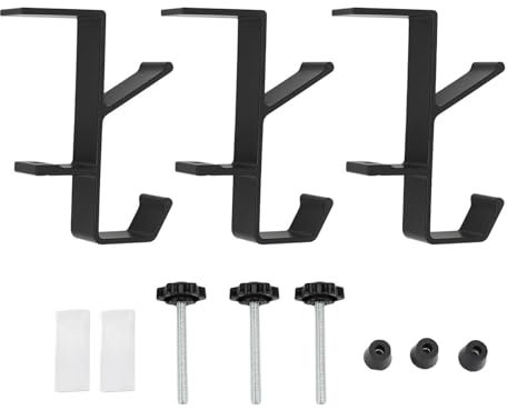 3 Pieces Headphone Stand Hanger Holder, Fireplace Stocking and Garland Hanger Removable Headphone Hook Aluminium Alloy Soundbar Stand Desk Backpack Hook for Living Room Kitchen