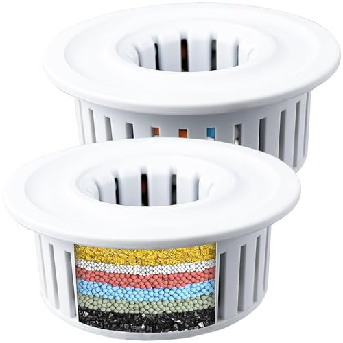 Katezon 15 Stage Shower Filter for Hard Water - High Output Shower Water Filter to Remove Chlorine Fluoride Heavy Metals, Improves The Condition of Your Skin, Hair and Nails(2 Pack)