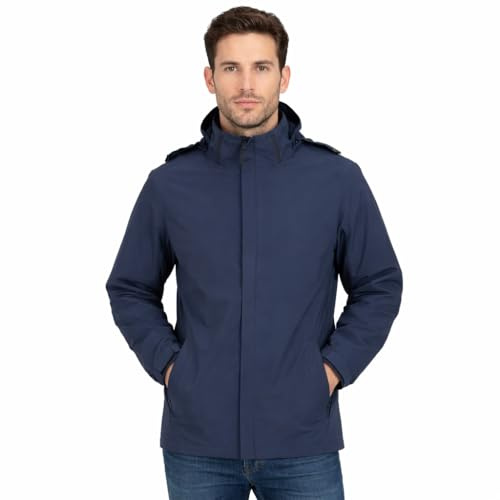 Blu Apparel Veste imperméable coupe-vent respirante doublée en maille pour homme