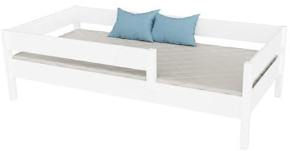 KidsComfort Kinderbett weiß 140x70 cm I stabiles Bett für Kinder und Kleinkinder ohne Matratze I ohne Schublade Kinder Betten für Mädchen & Jungen, Bett Holz, Bettgestell Babybett