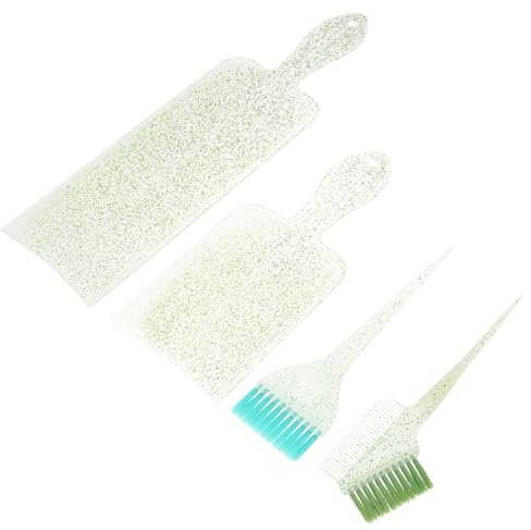 VALICLUD Haarfärbepinsel und Strähnenbrett Satz mit Gebogenem Griff aus Kunststoff und Nylon für Präzises Färben im Privaten Haushalt und Beim Friseur Zufällige Farbe