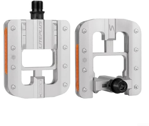 Leichte und kompakte Klapppedale für Fahrräder, aus Aluminiumlegierung mit Reflektorfunktion (schwarz)