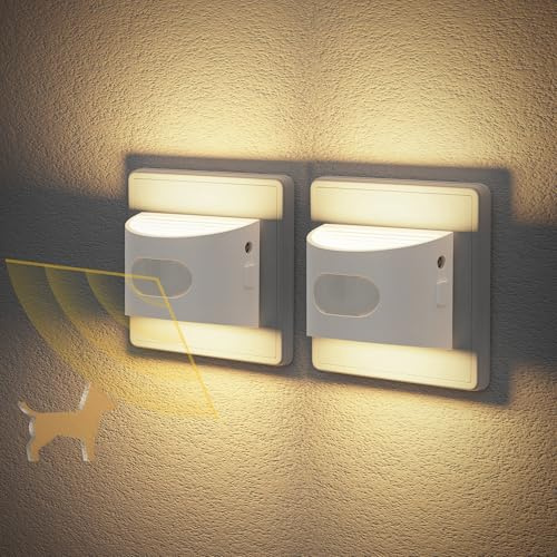 JandCase Nachtlicht Mit Bewegungsmelder Licht: 2 StüCk Nachtlicht Steckdose | Mit DäMmerungssensor, On/Off/Auto Modi, 3000k Warmweiß Nacht licht FüR Flure, Treppen, Schlafzimmer, KüChen
