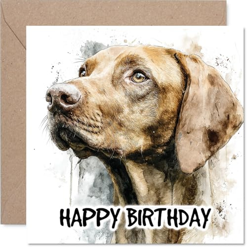 Ungarische Vizsla-Geburtstagskarte für Männer und Frauen, Hunderassen, Happy Birthday Karte für Kindermädchen, Kollegen, Oma, Freund, 145 mm Geburtstagsgrußkarten