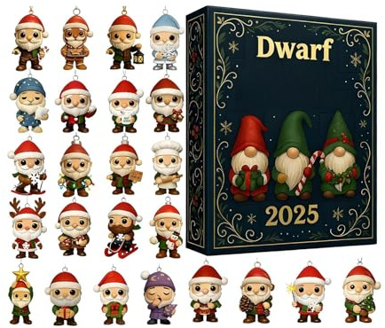 Holdes Calendario De Cuenta Regresiva Lutin 2025 | Suministros De Fiesta 3D 30 Días,Decoraciones De Gnomos De Navidad,Para Invierno Interior Vacaciones Cumpleaños Fiesta Oficinas Casa Habitación