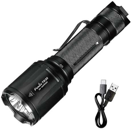 Fenix TK25 UV Taschenlampe LED Extrem Hell 1000 Lumen,UV Licht 365nm,Weiße Lichter 225M,IP68 Wasserdicht Klein Taktische Lampe mit Holster,USB Kabel,Tragbare Outdoor Jagd Camping Survival Angeln