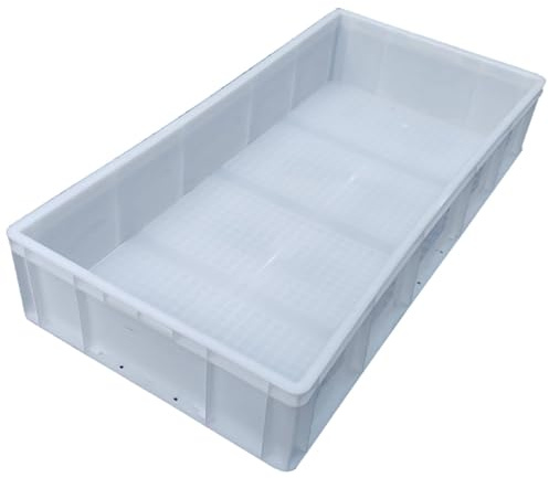 Bandeja Plastico Grande, Bandejas Plastico, Blanco, Ideal para Jardines Exteriores, de Gran Tamaño y Forma Rectangular(80x60x12cm/31x23x4in)