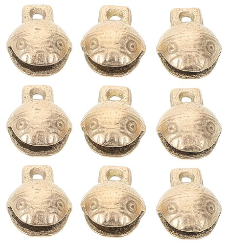 Healifty 10 Kleiner Kupfer Glocken Vintage Haustier Anti Verlust Glöckchen für Tiere mit Anhänger Retro Stil zum Weiden und Basteln