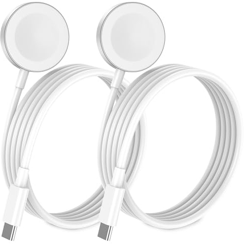 BSTOEM for Apple Watch Charger, 2Pack USB C Fast Wireless Magnetic 1M-White | Portable Charging Cable Compatible with iWatch Ultra/Series 11/10/9/8/7/6/5/4/3/2/1/SE/SE2/SE3