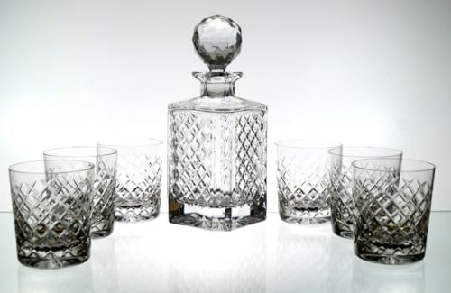 Lot de 6 verres à whisky + carafe en cristal