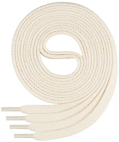 Di Ficchiano 1Paar flache SCHNÜRSENKEL aus 100% Baumwolle für Sneaker Sportschuhe - sehr reißfest - ca. 7 mm breit - Schuhbänder- ecru Schuhriemen Farbe: ecru - 100cm