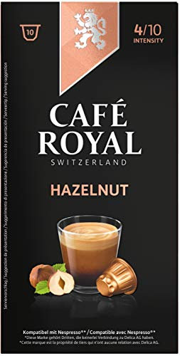 Café Royal Lot de 60 dosettes de café aromatisées Noisette compatibles avec le système Nespresso (R)*