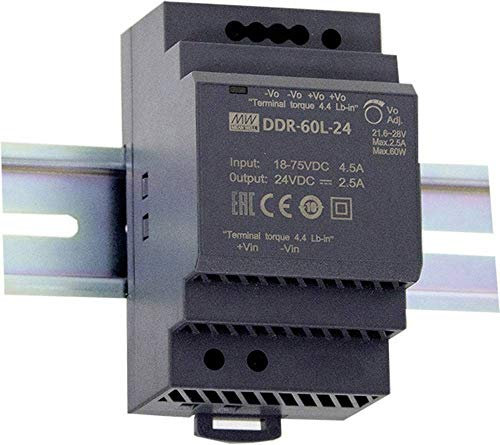 Mean Well DDR-60G-12 Hutschienen-DC/DC-Wandler (DIN-Rail) 12 V/DC 5A 60W Anzahl Ausgänge:1 x Inhalt