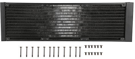 Diyeeni Aluminum Heatsink Tower 12 Pipe, Effizient PC Radiator Water Cooling System CPU Cooler Module, 9.5mm OD, für Computer, Industrial Geräte(360mm)