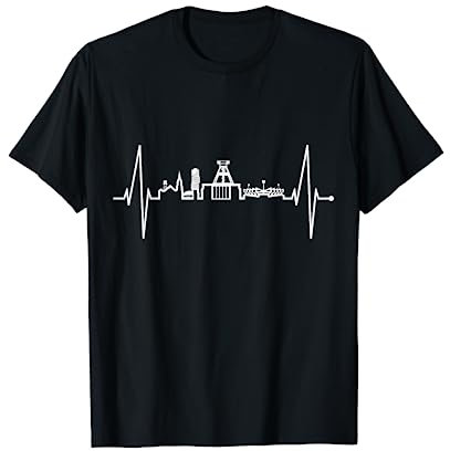 Bochum Skyline Herzschlag Herz Ruhrpott Kohle Heimat Bochum T-Shirt