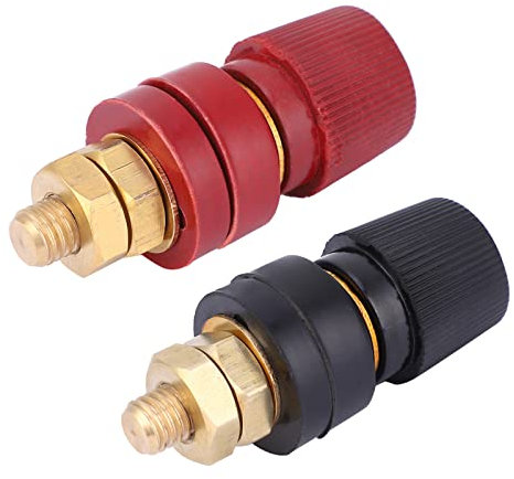 2 Stück 555 Typ Binding Post Messing Spannungsregler Stromklemmenblock rot und schwarz Gewinde M8 0V-380V 200A