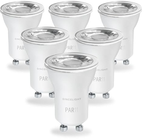 SINCELIGHT MINI/Klein LED MR11 PAR11 Glühbirnen mit GU10-Sockel, 35° Reflektorlampe, Kaltweiß 6000 Kelvin, 300 Lumens Ersetzt 25 Watt Halogenlampen (Nicht Dimmbar) (6er-Pack)