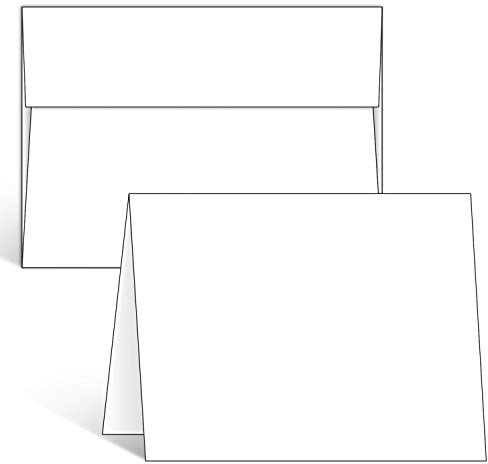 Ohuhu Blank White Cards and Envelopes 100 Pack - 5 x 7 Heavyweight Folded Cardstock and A7 Envelopes for DIY Greeting Cards Wedding Birthday Invitations Baby Shower Thank You Cards and All Occasions